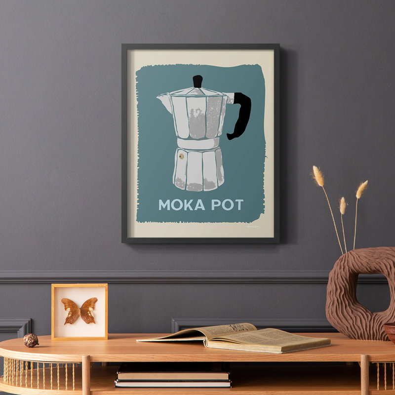 «Modern Coffee II», reproduction encadrée - bois massif, H 20 po x l 16 po, Noir