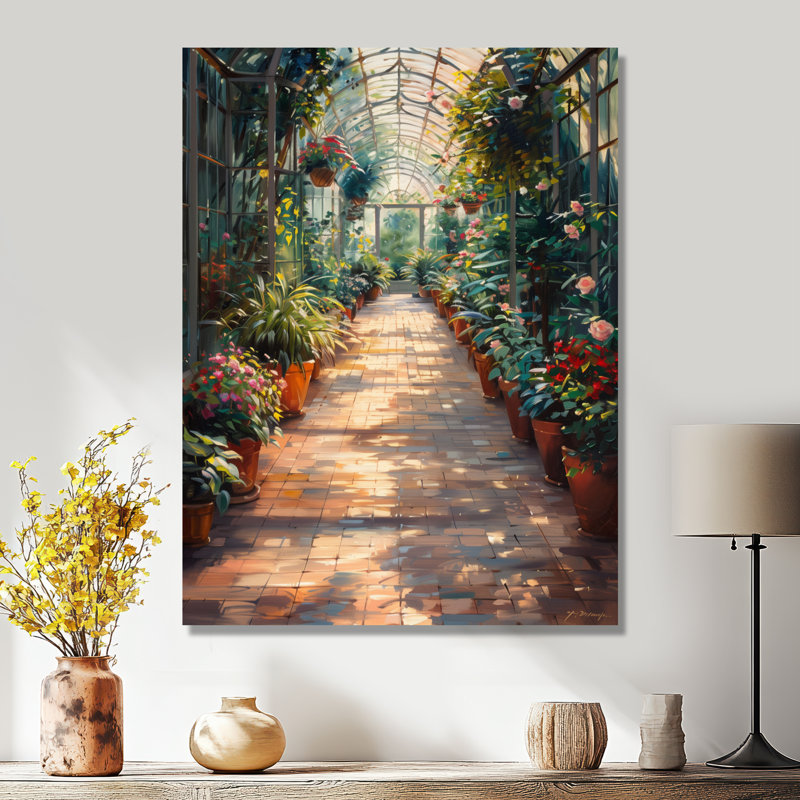«Green Pink Glasshouse», art mural, Toile tendue, H 24 po x l 32 po