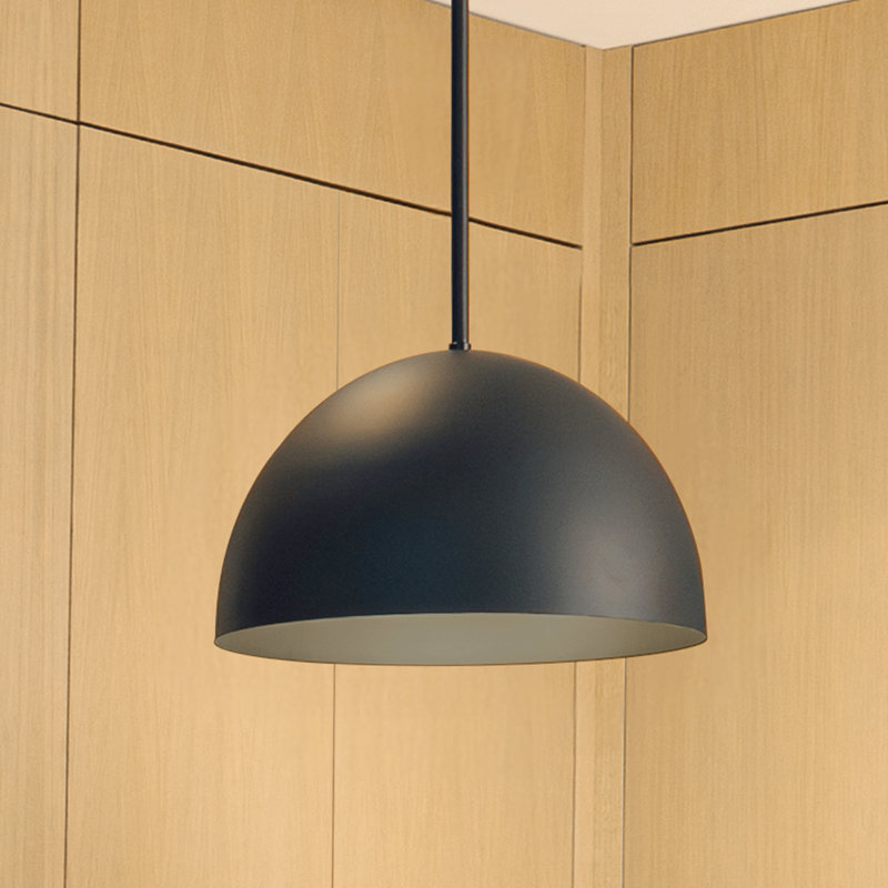 Luminaire suspendu moyen 1 lumière Hunter Erling, Noir mat