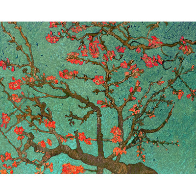 Adhésif décoratif fleurs en amande gogh