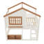 Cadre de lit contemporain pour la maison, lit superposé, lit mezzanine avec bibliothèque, conception de maison-133003743-133003746