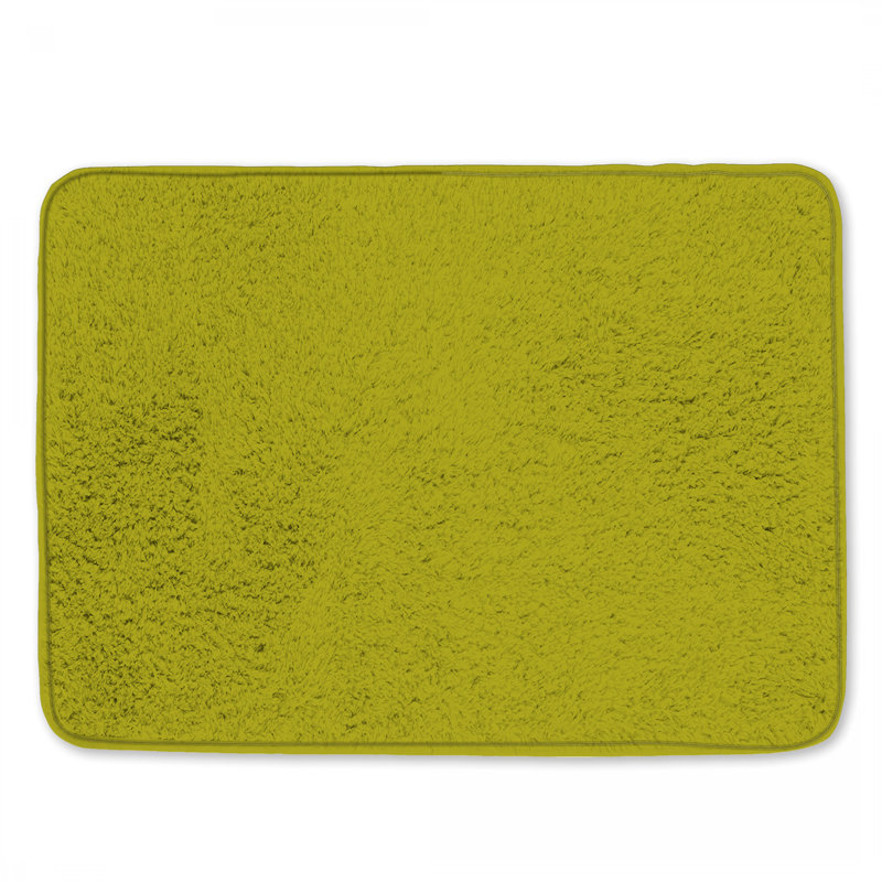 Tapis de bain uni à fond jaune, L 34 po x L 21 po