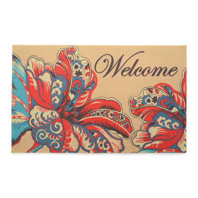 Rowe Non-Slip Floral Doormat