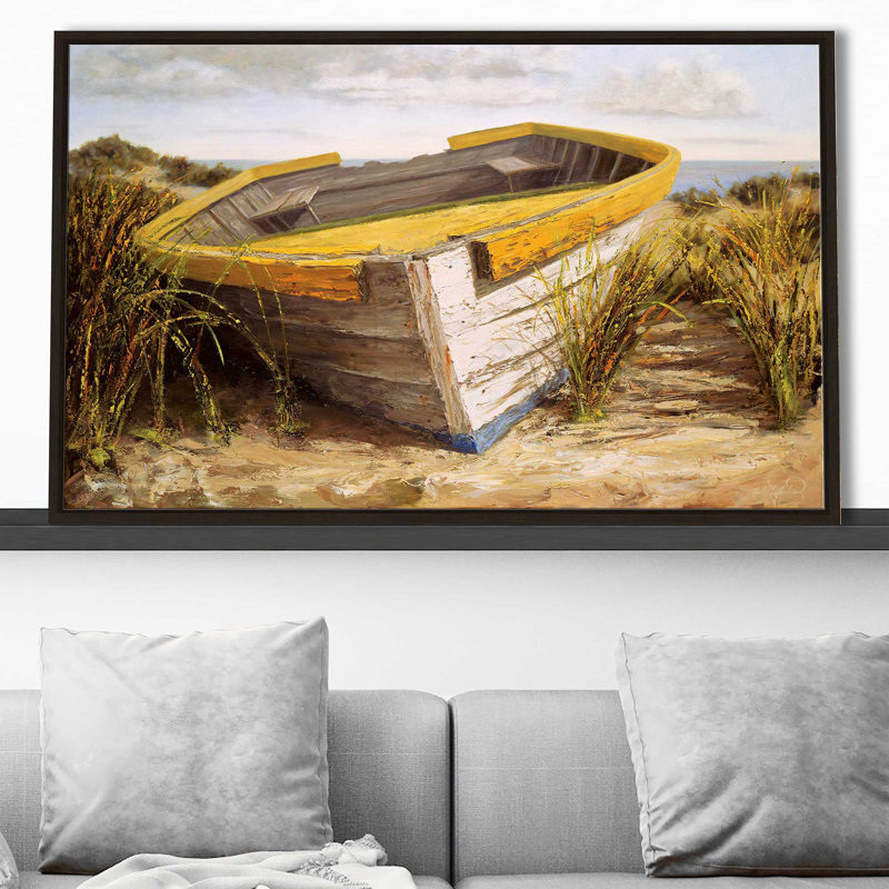 Vineyard Lancage par - Peinture, Cadre flottant espresso, H 27,5 po x l 43,5 po x P 2 po