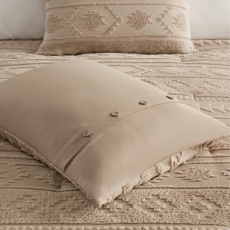 Ensemble d'édredon surdimensionné en chenille 2 pièces, Édredon simple + 1 taie décorative