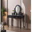 Coiffeuse de chambre à coucher de style français en bois de bouleau noir avec miroir