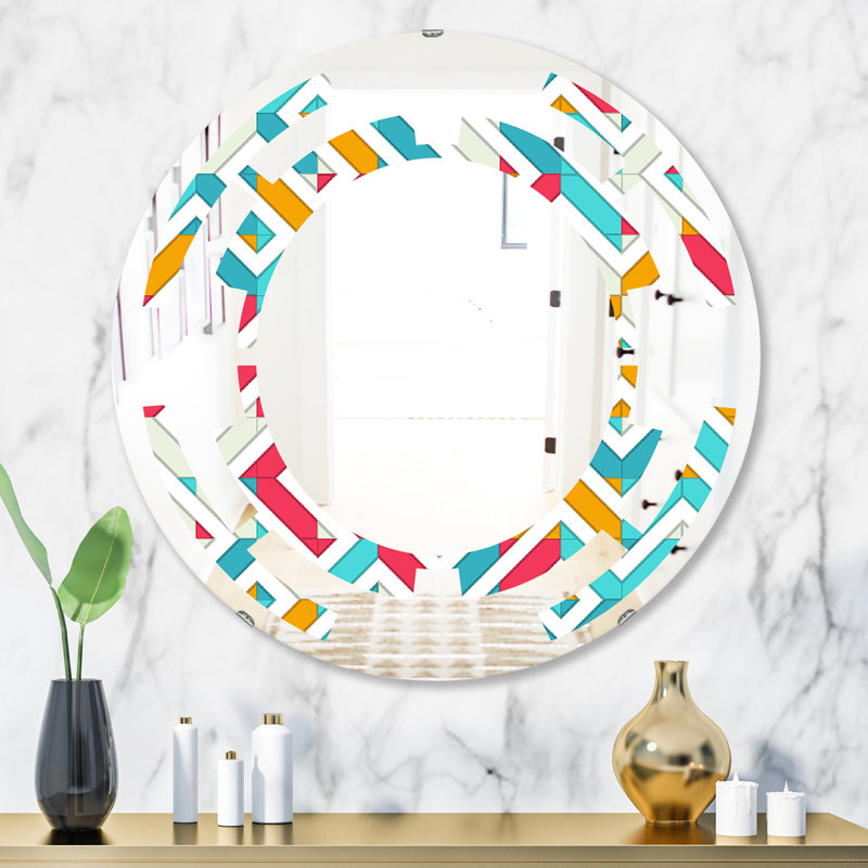 Miroir mural abstrait sans espace, H 31,5 po x l po