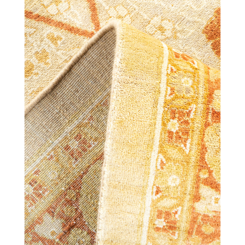Tapis sable unique noué à la main de conception unique 8 pi 4 po x 10 pi 8 po Keller