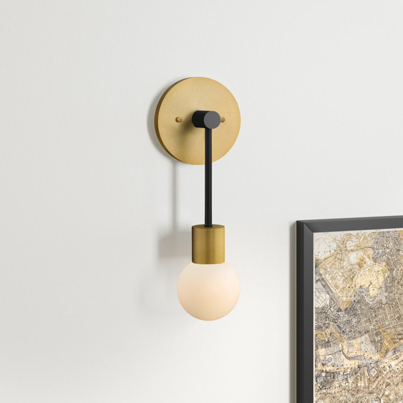 Applique murale articulée à 1 lumière Chelvey, Laiton fonderie, Opale