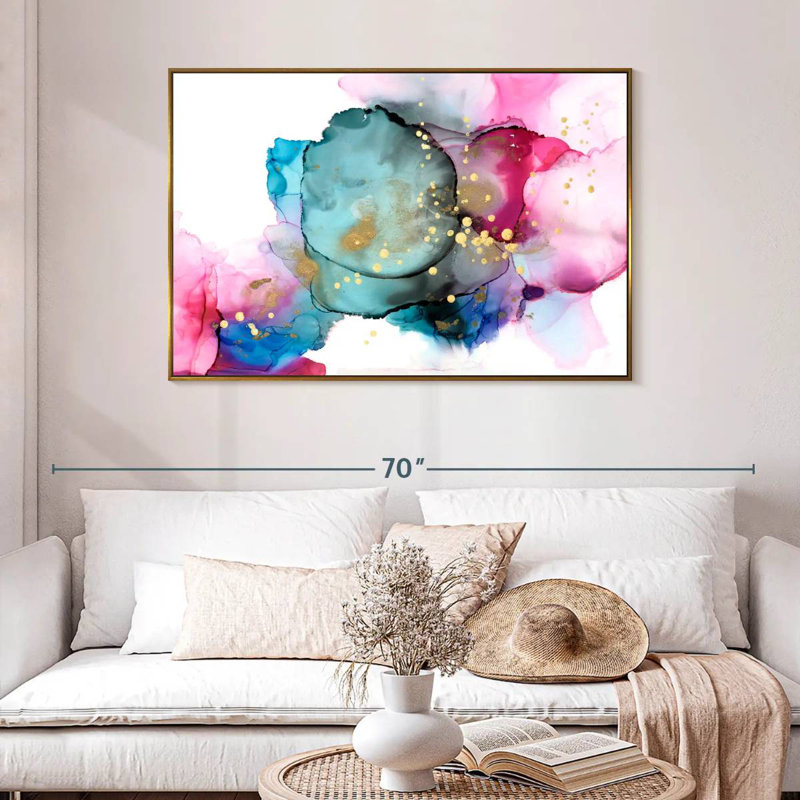 Boréal I, 46 po x 31 po, Cadre flottant doré