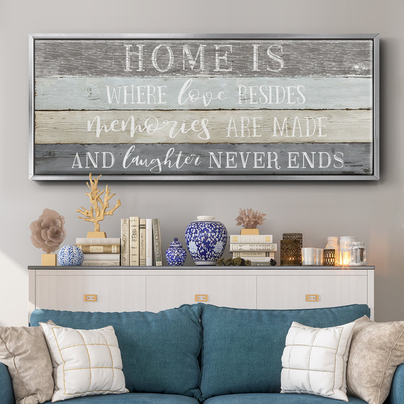 Home is Where- Framed Canvas, 24" H x 60" W
