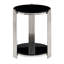 Tables de bout modernes avec rangement, structure en acier de verre noir pour la maison