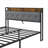 Neutral Gray Upholstered Queen Size Bed Frame with LED Lights, Charging Station and Under-Bed Storage for Bedroom-129224997