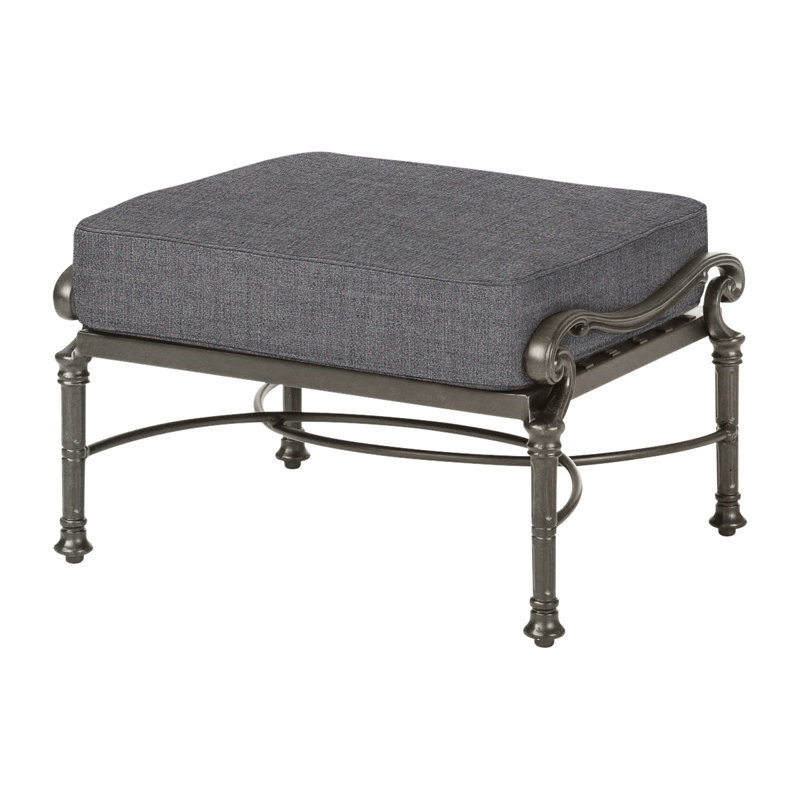 Florence Ottoman Frame with Cushions, Desert Bronze, Cast Slate Sunbrella® Plainweave