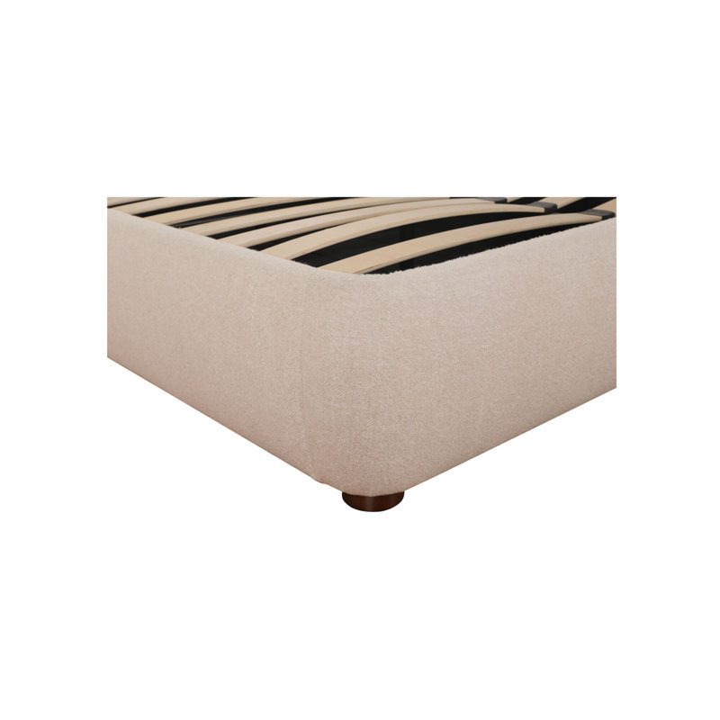 Shonda Upholstered Low Profile Platform Bed, King, Brown