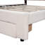 Lit plateforme en molleton avec tiroir et repose-pieds confortable