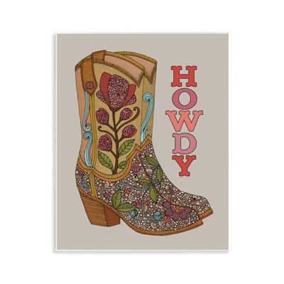 "Howdy Cowboy bottes", art mural par Martina Pavlova