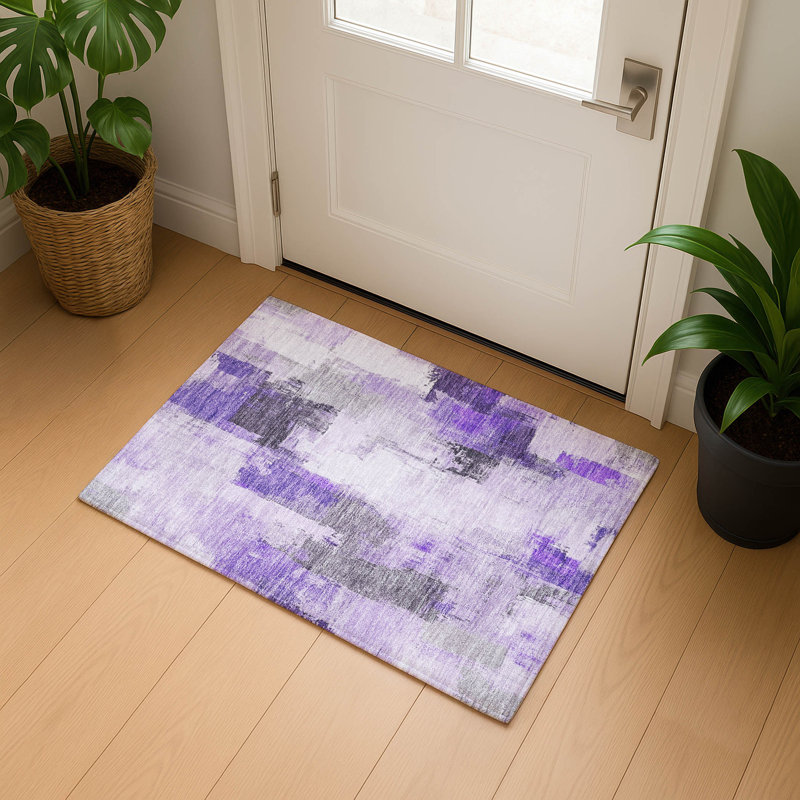 Premium Machine Washable Pinkston Abstract Rug, Rectangle 1'8" x 2'6"