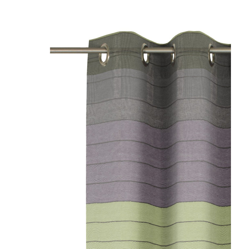 Striped Eyelet Curtain, Purple/Green, 135 W x 175 D cm