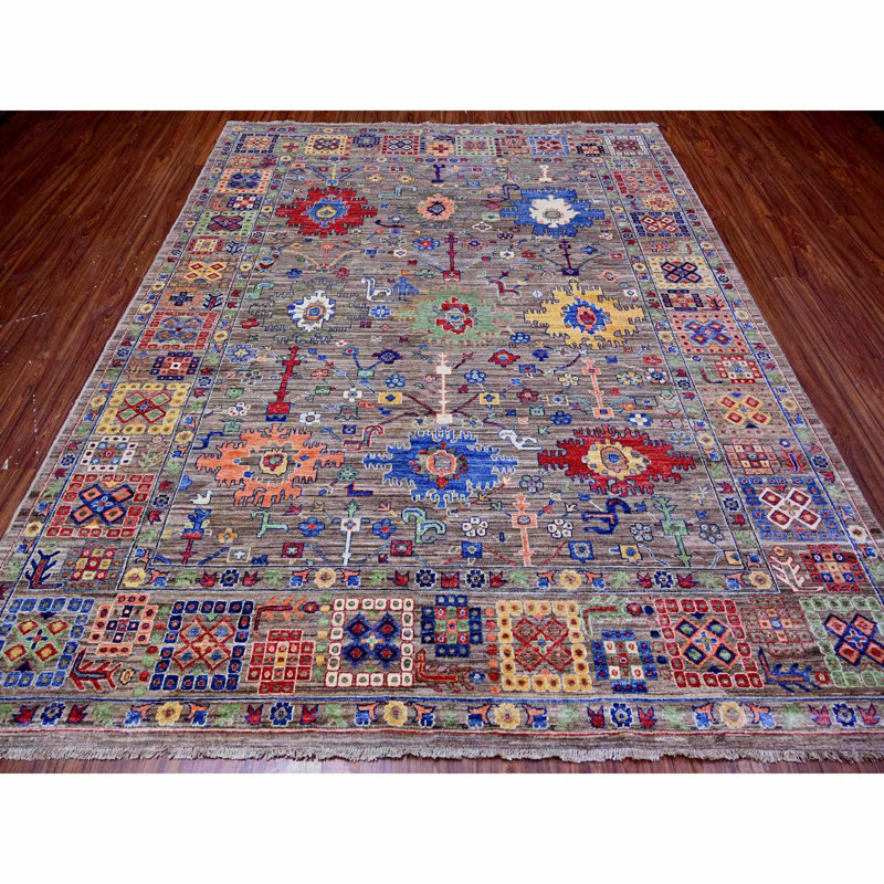 Sharuna One-of-a-Kind Rectangle: 8' X 9'10" New Age Wool Area Rug Grey