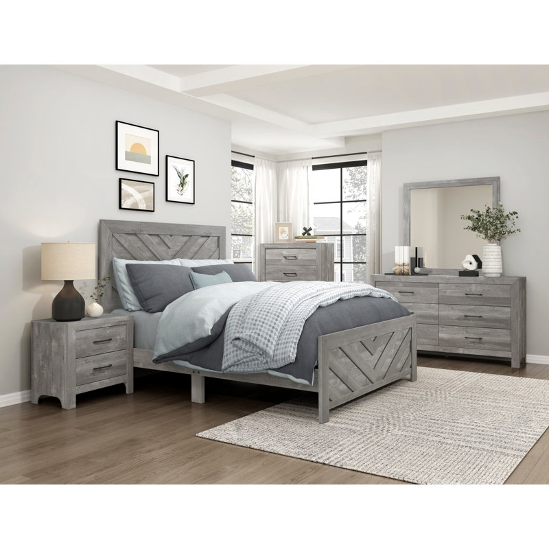 Commode 5 tiroirs Thales, Gris