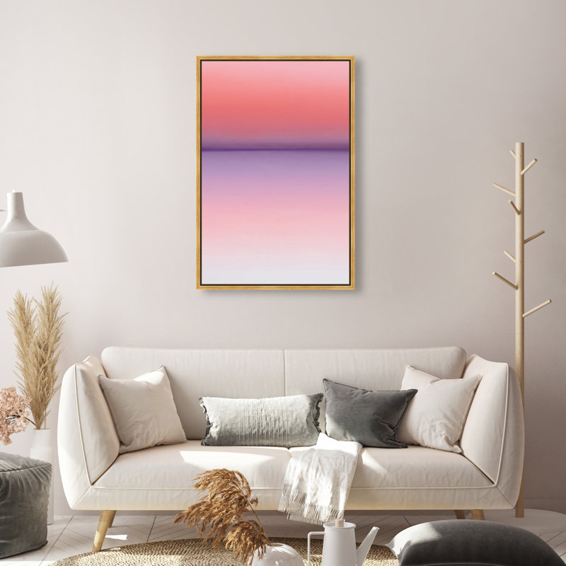 Peach Coastline II Print by Oliver Gal, 55"H x 37"W, Gold Floater Frame
