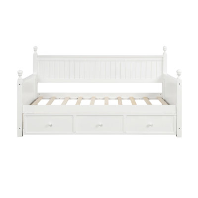 Wood Daybed With Three Drawers ,Twin Size Daybed,No Box Spring Needed ,White