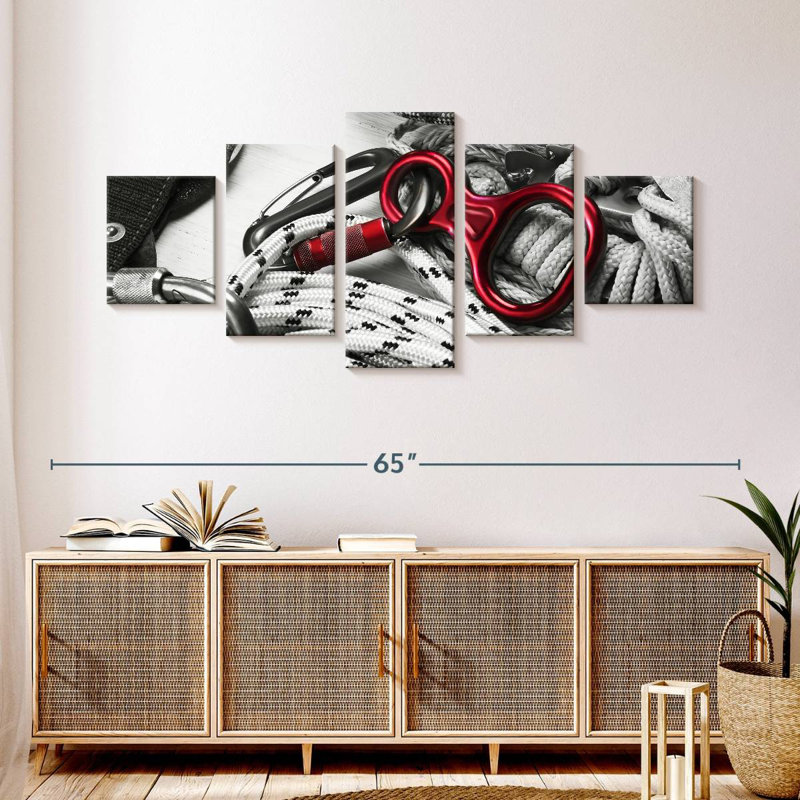 Red Carabiner Pop, 24" H x 55" W