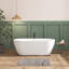 Baignoire de trempage autoportante en acrylique brillant de 67 po avec trop-plein à fente classique et drain en chrome, certifié Cupc. Facile à installer