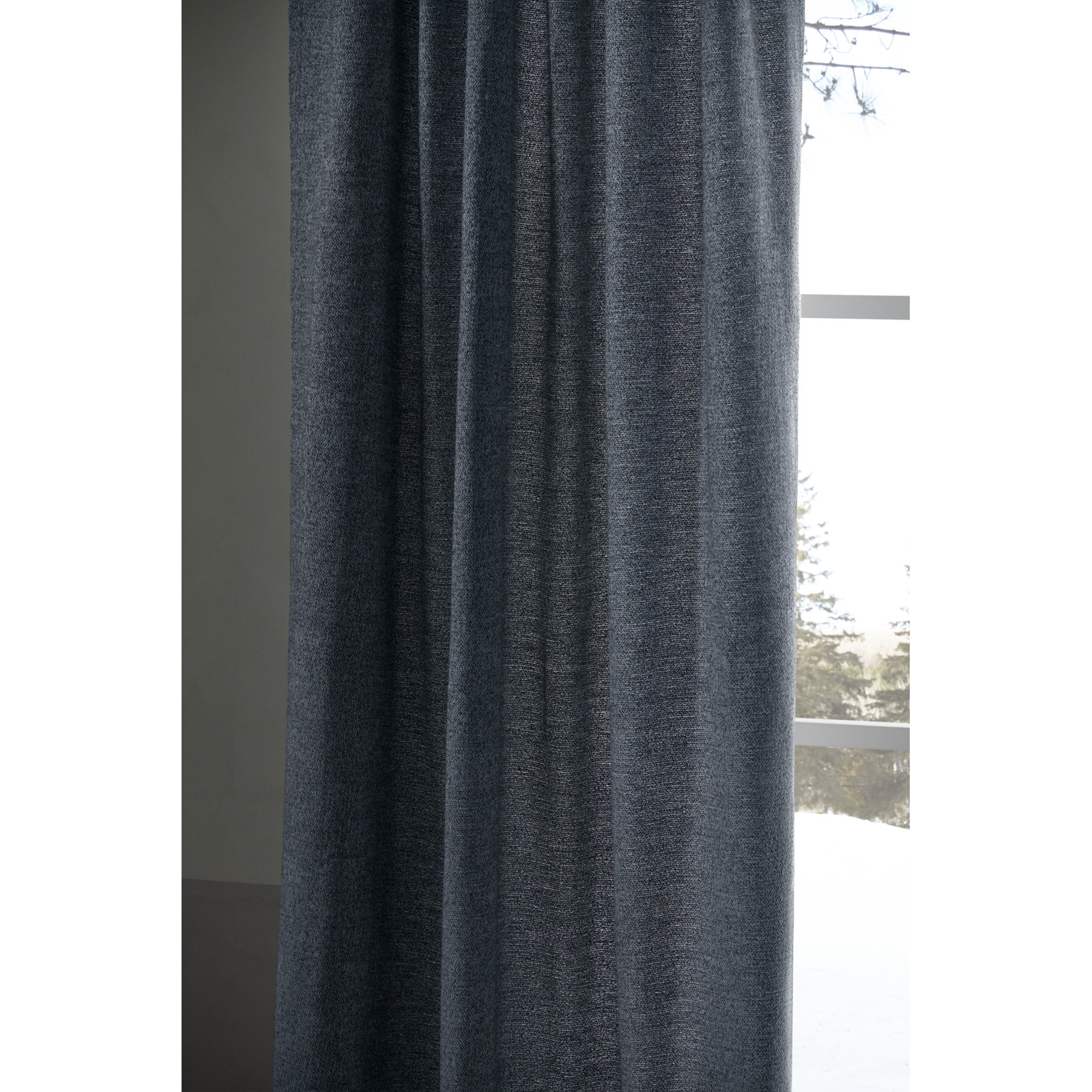 Landon Sunbrella Curtain, Indigo, 50" W x 108" L