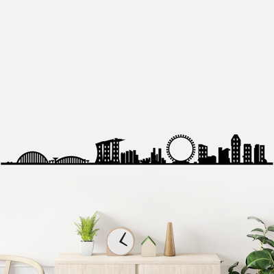 Accessoire mural élégant en métal, finition noire, 49,2 po x 5,5 po | 100% métal, épaisseur: 0,06 pouce | Décoration élégante pour le salon, le bureau et le vestibule, design durable et accrocheur