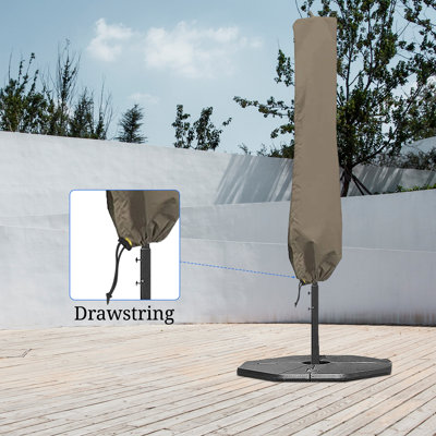 Housse de parasol de patio Alyah, pour parasol de 7 à 9 pieds, housse de parasol imperméable enduite de PVC 1000D résistante aux rayons UV et aux déchirures avec cordons, parapluie Blissun