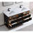 72" Double Vanity With Golden Brush Stainless Steel Frame And Tricorn Black Finish With 2' Thick Natual Stone Top-649238663-649238657-664099976