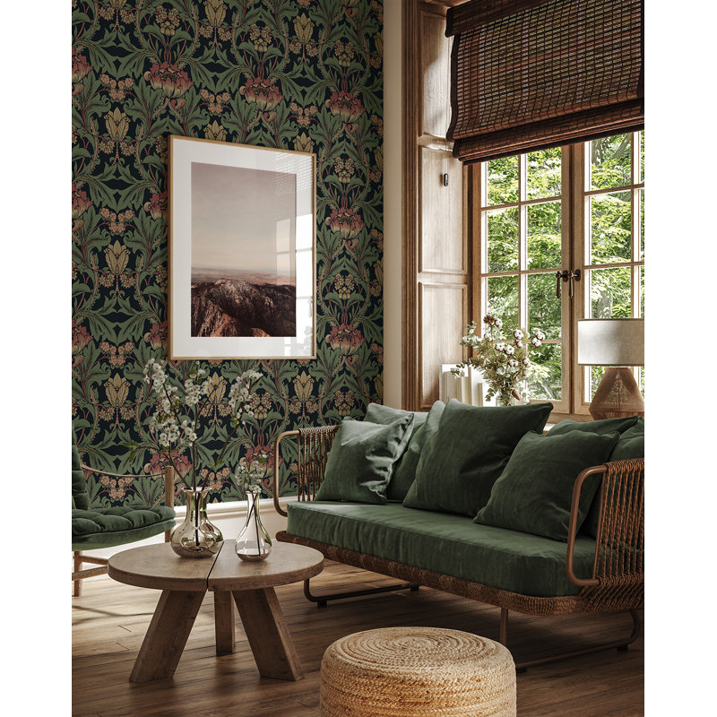 Rouleau floral Chelly, Rouge