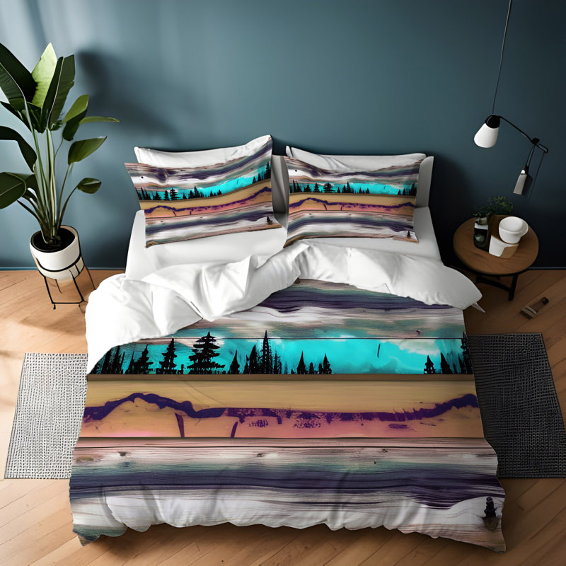 Abstract Duvet Cover, King Duvet Cover + 2 King Shams