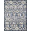 Tapis d'extérieur abstrait bleu et gris 2 pi x 4 pi résistant aux taches