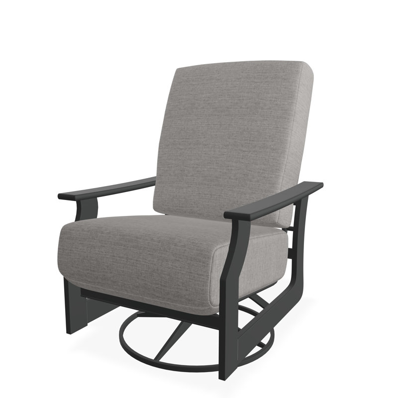 Chaise berçante pivotante en polymère St. Catherine, Graphite, Pluie, pierre grise