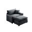 Siège profond simple, repose-pieds, velours côtelé gris, style rétro, tissu de haute qualité, design ergonomique, confort nuage, coussin décoratif doux, combinaisons flexibles, velours côtelé facile à assembler