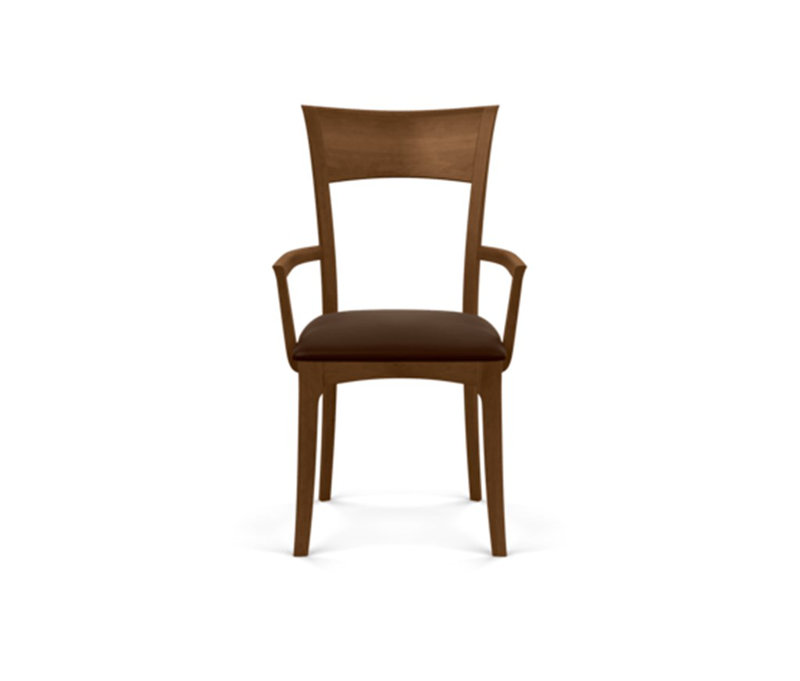 Ingrid 19.25'' H Upholstered Cherry Armchair, Saddle Cherry, Coffee
