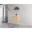 Meuble-lavabo mural avec lavabo en céramique blanche et porte à fermeture en douceur, emballage KD-753716609-753716611