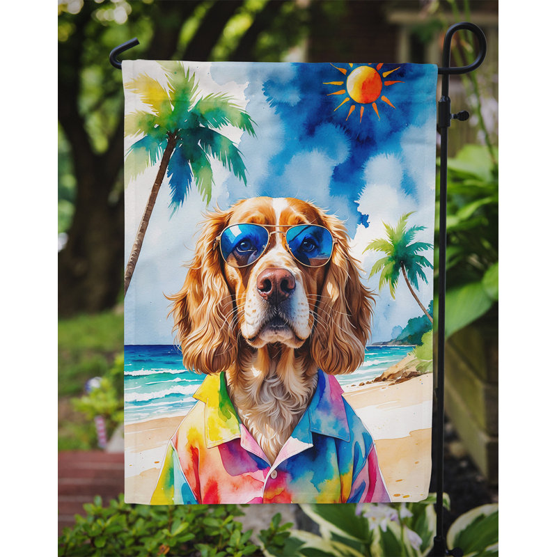 Bouvier bernois avec drapeau de jardin, Épagneul cocker