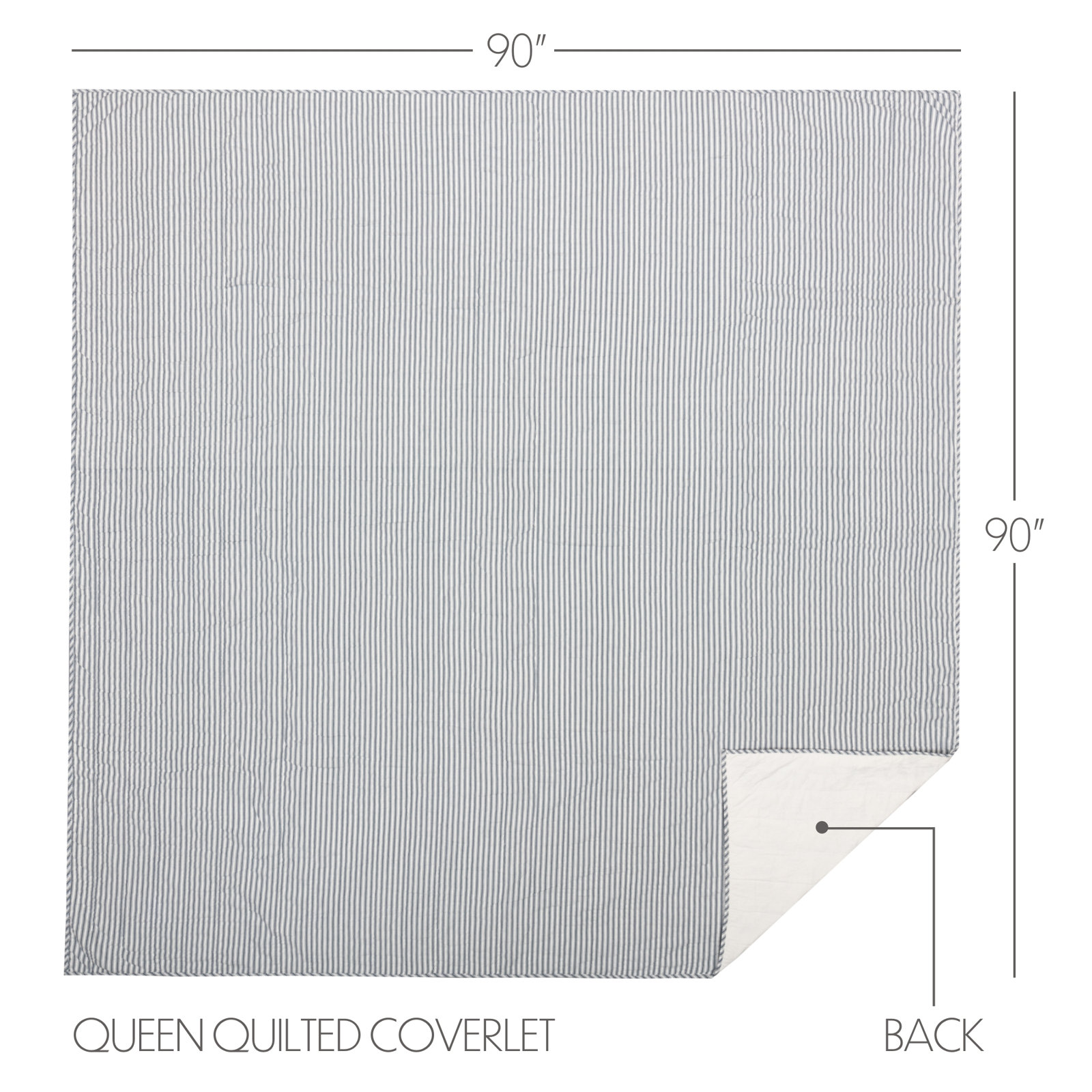 Cotton Coverlet Set, Queen, Demin Blue & Soft White