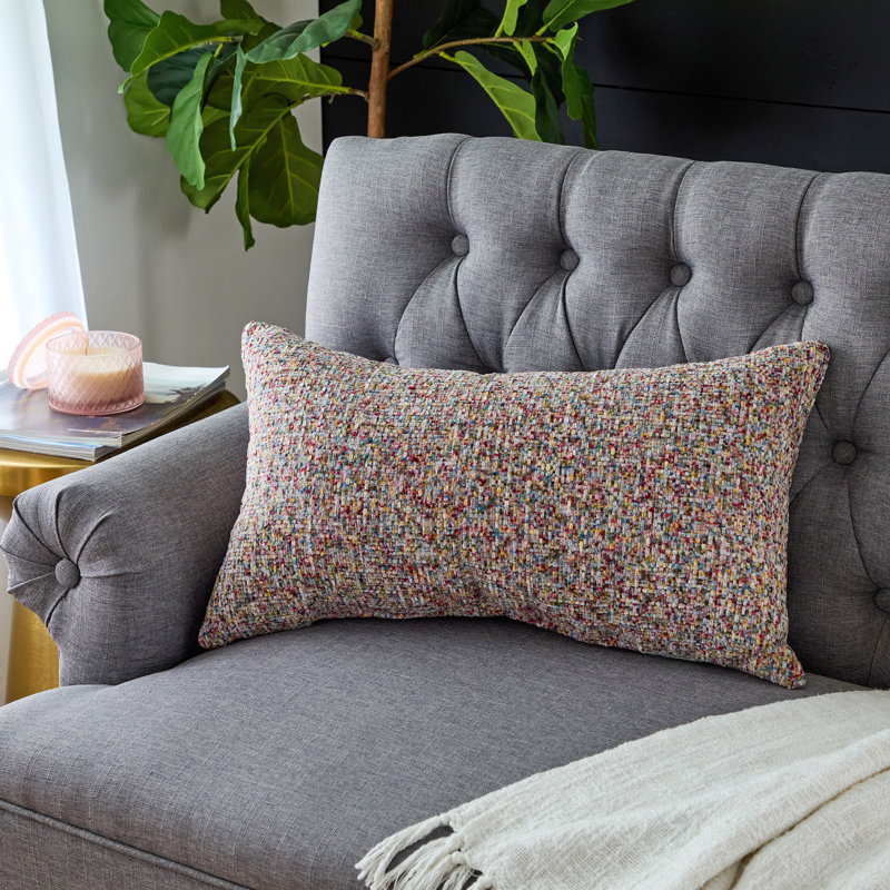  Coussin décoratif rayé intérieur / extérieur en polyester, H 14 po x l 24 po, Avery Fall