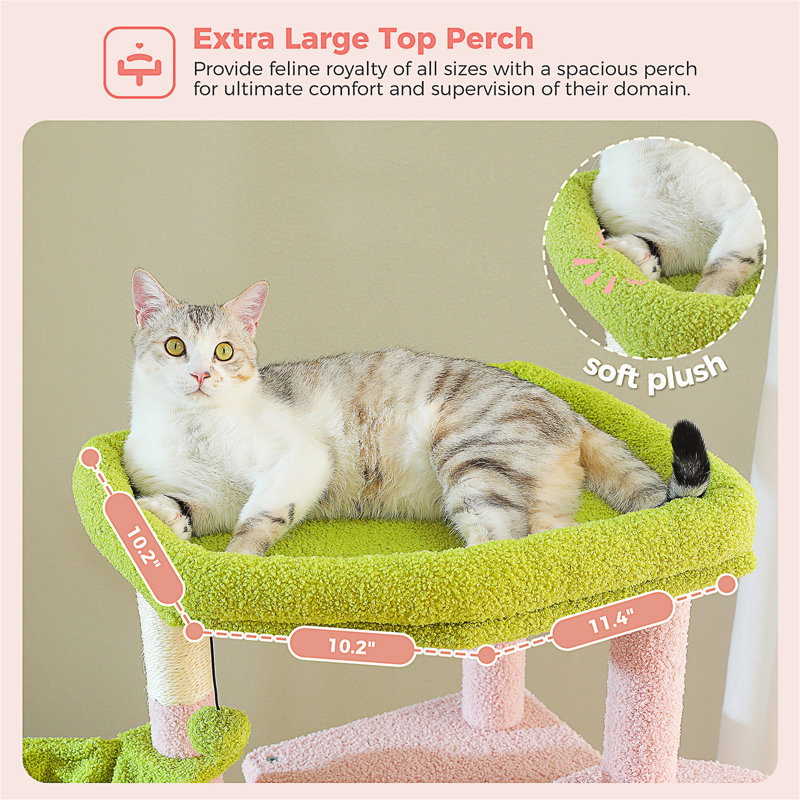 Arbre à chat, Rose/vert/beige
