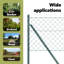 Chain Link Fence With 7 Posts Galvanised Steel-306222713-306222663