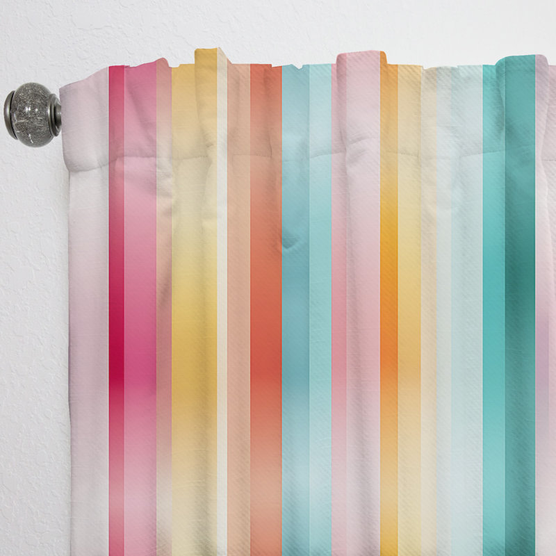 Rainbow Colors Candyland Stripes II - Rideau à rayures - Rideau à rayures obscurcissant - 1 panneau, L 52 po x L 90 po