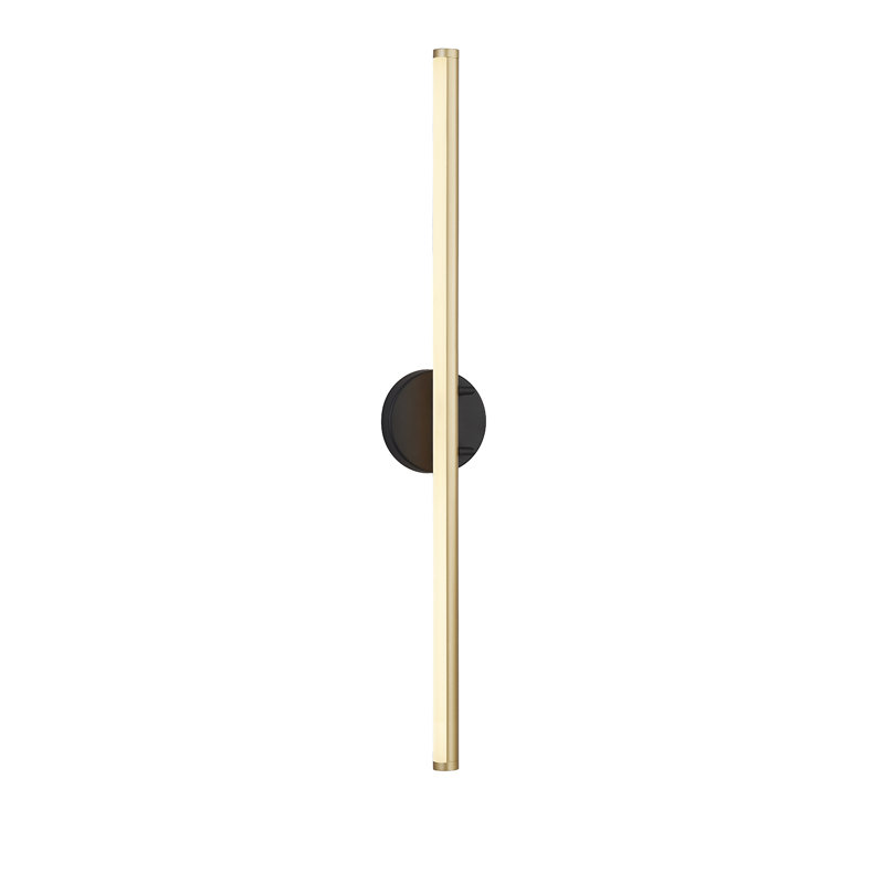 Barre d'éclairage à DEL Brinnly, Noir mat / accents laiton, L 32 po