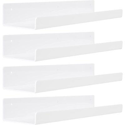 Kenyun 4 Piece U-Shaped Plastic / Acrylic Floating Shelf