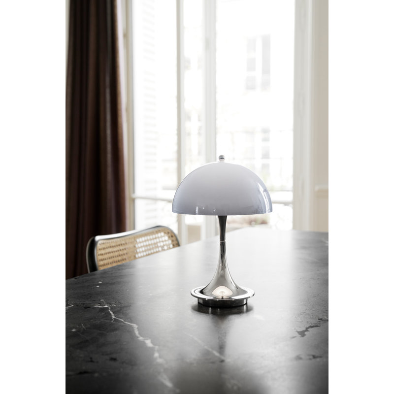 Panthella 160 Portable, White, Chrome, 2.5W