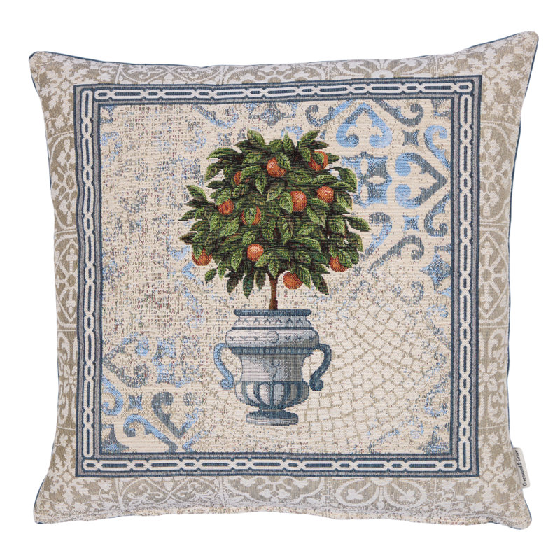 Orange Tree Woven Cushion with Fibre Filler 